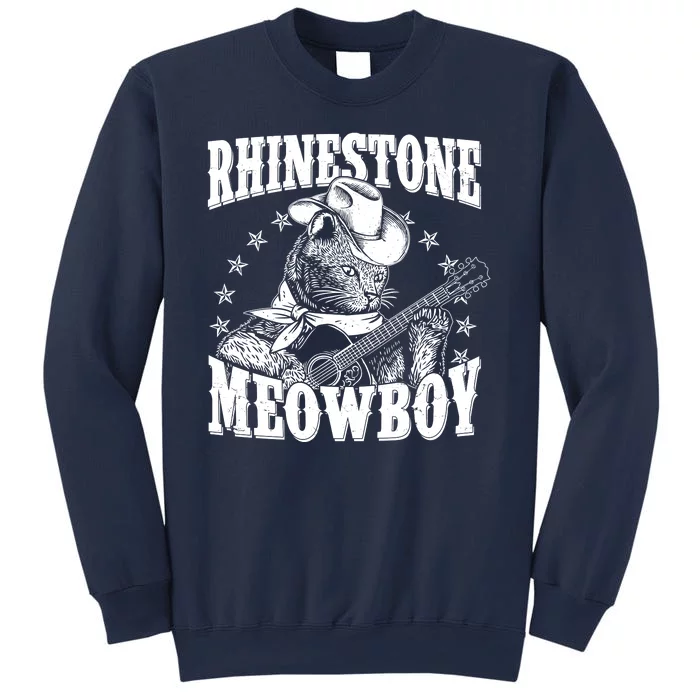 Funny Vintage Rhinestone Meowboy Cowboy Cat Sweatshirt