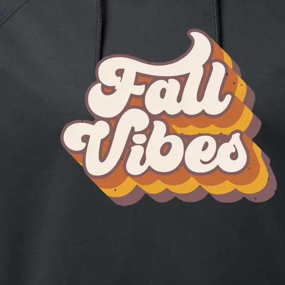 Fall Vibes Retro Fall Performance Fleece Hoodie