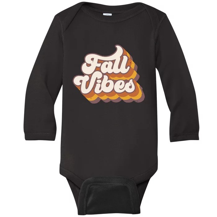 Fall Vibes Retro Fall Baby Long Sleeve Bodysuit