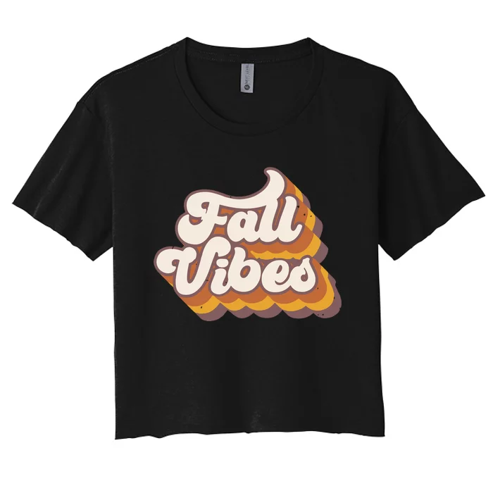 Fall Vibes Retro Fall Women's Crop Top Tee