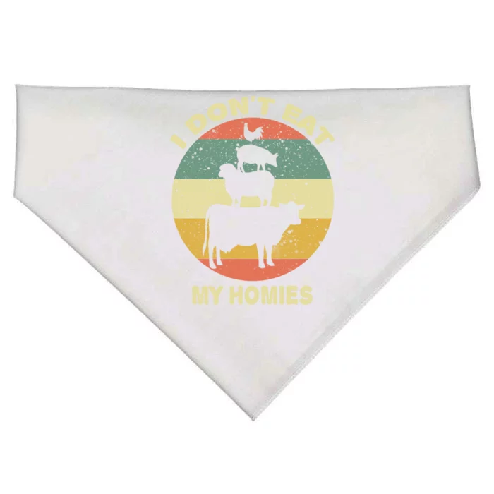 Funny Vegan Sayings Veganism Cute Gift USA-Made Doggie Bandana