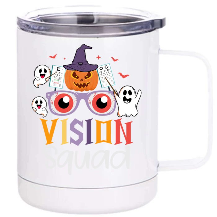 Funny Vision Squad Optometry Doctor Halloween Funny Gift Front & Back 12oz Stainless Steel Tumbler Cup