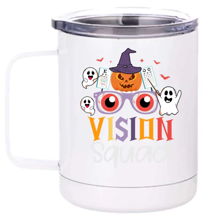 Funny Vision Squad Optometry Doctor Halloween Funny Gift Front & Back 12oz Stainless Steel Tumbler Cup