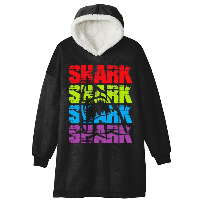 Funny Vintage Shark Design For Basking Goblin Shark Lovers Hooded Wearable Blanket