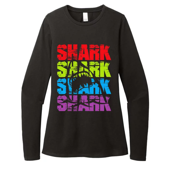 Funny Vintage Shark Design For Basking Goblin Shark Lovers Womens CVC Long Sleeve Shirt