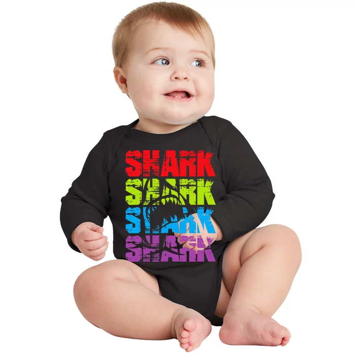 Funny Vintage Shark Design For Basking Goblin Shark Lovers Baby Long Sleeve Bodysuit