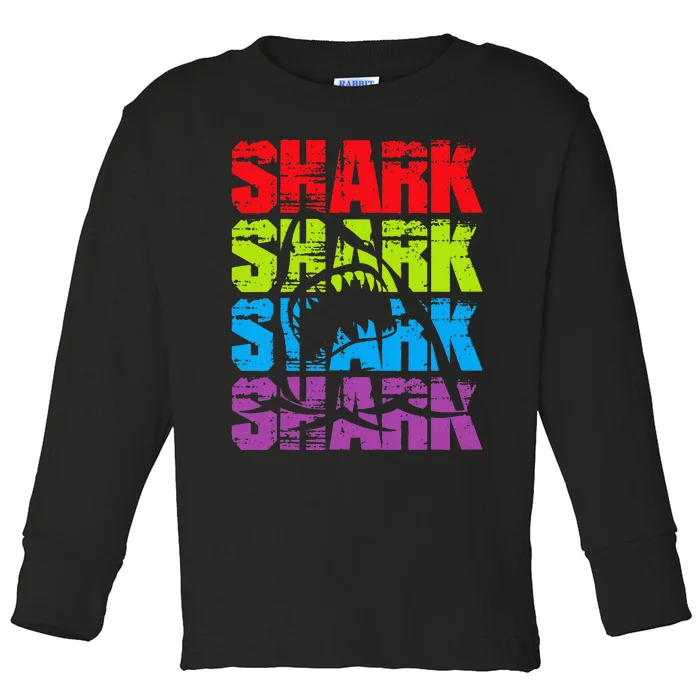 Funny Vintage Shark Design For Basking Goblin Shark Lovers Toddler Long Sleeve Shirt