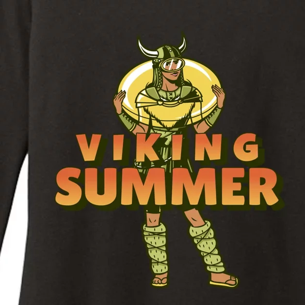 Funny Viking Summer Beach Vibes Vacay Mode Norse Funny Gift Womens CVC Long Sleeve Shirt