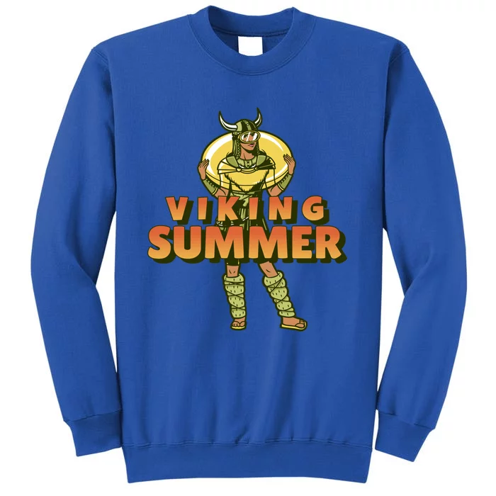 Funny Viking Summer Beach Vibes Vacay Mode Norse Funny Gift Tall Sweatshirt