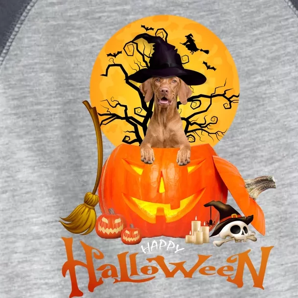 Funny Vizsla Spooky Halloween Toddler Fine Jersey T-Shirt