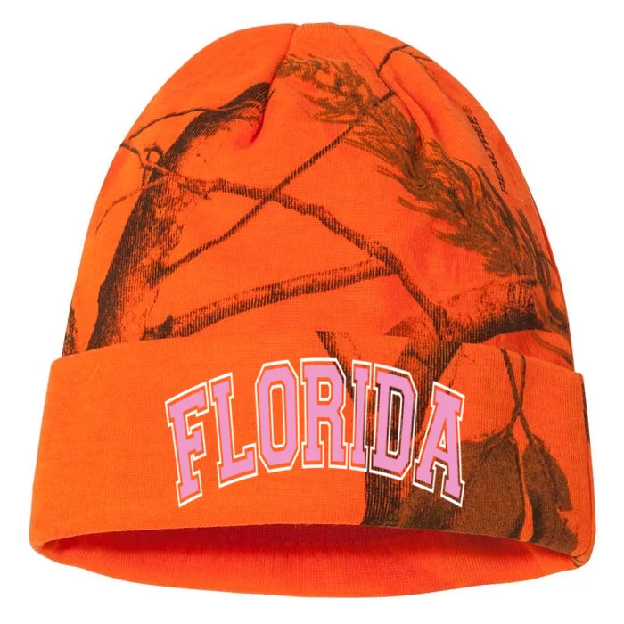 Florida Varsity Style Pink Text Meaningful Gift Kati - 12in Camo Beanie