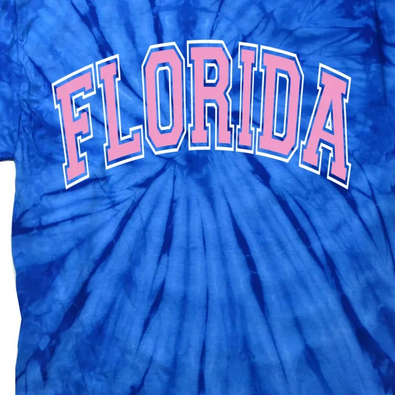 Florida Varsity Style Pink Text Meaningful Gift Tie-Dye T-Shirt