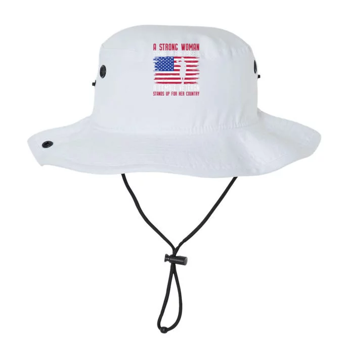 Female Veteran Stands Up For Her Country Veteran Day US Flag Legacy Cool Fit Booney Bucket Hat