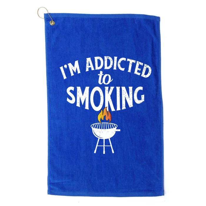 Funny Vintage Smoke Brisket Im Addicted To Smoking Gift Platinum Collection Golf Towel