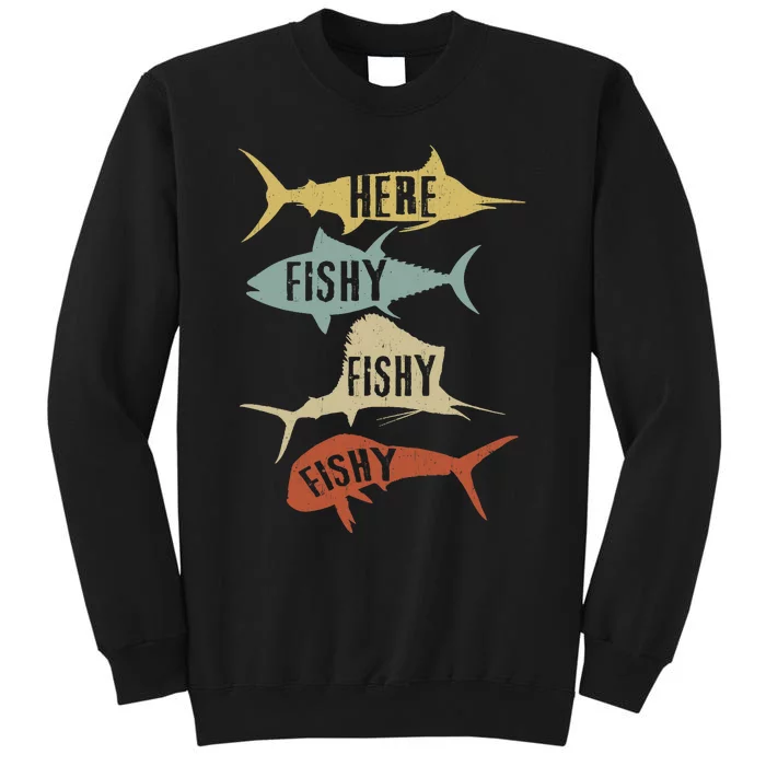 Funny Vintage Saltwater Fishing Here FishyFishy Sweatshirt