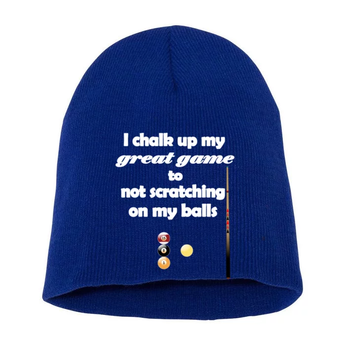 Funny Vulgar Scratching Balls Scratch Pool Billiards Pun Great Gift Short Acrylic Beanie