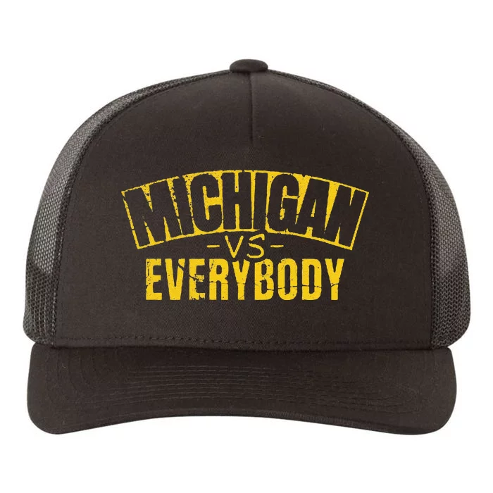 Funny Vintage Style Michigan College Football Team Michigan University Wolver Yupoong Adult 5-Panel Trucker Hat