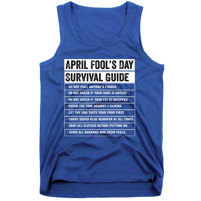 Funny Vintage Survival Guide 1st April Jokes April Fools Day Gift Tank Top