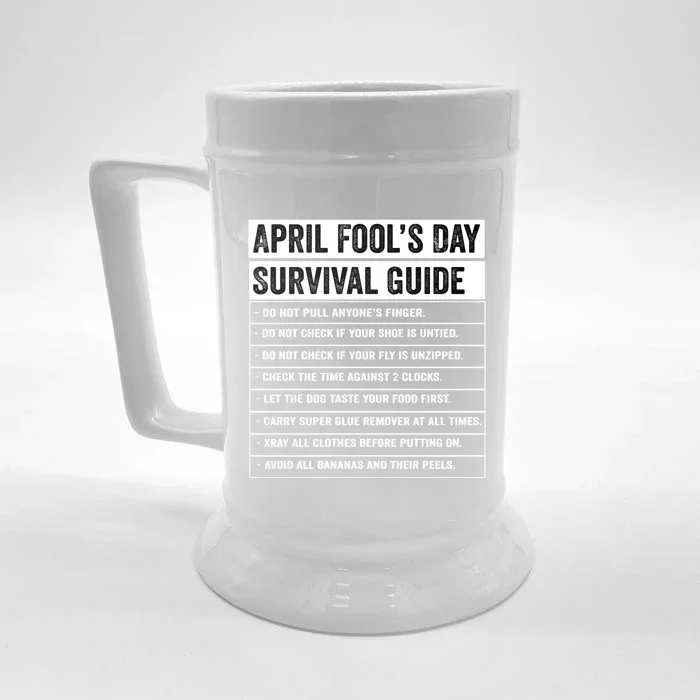 Funny Vintage Survival Guide 1st April Jokes April Fools Day Gift Front & Back Beer Stein