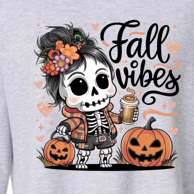 Fall Vibes Spooky Gift Cropped Pullover Crew