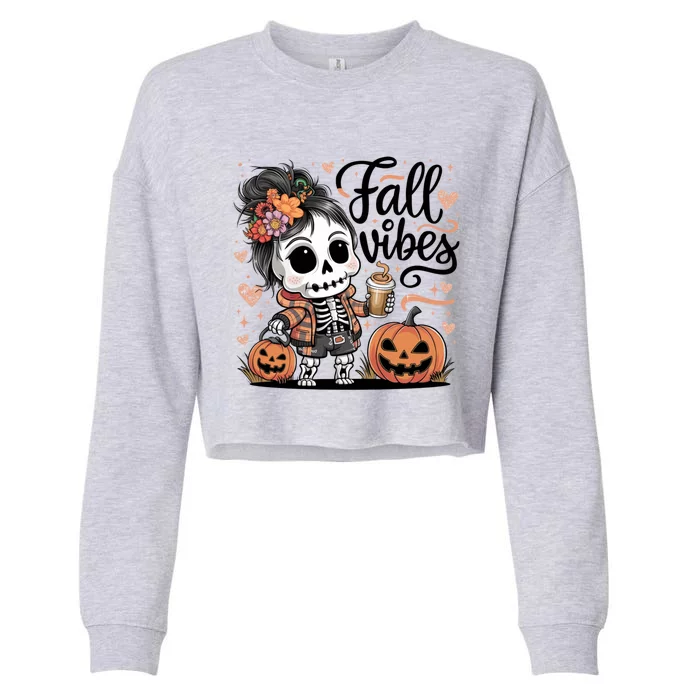 Fall Vibes Spooky Gift Cropped Pullover Crew