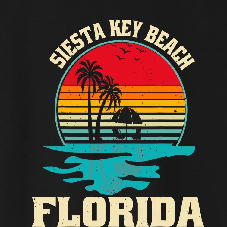 Family Vacation Siesta Key Beach Florida Palm Tree Women's Crop Top Tee