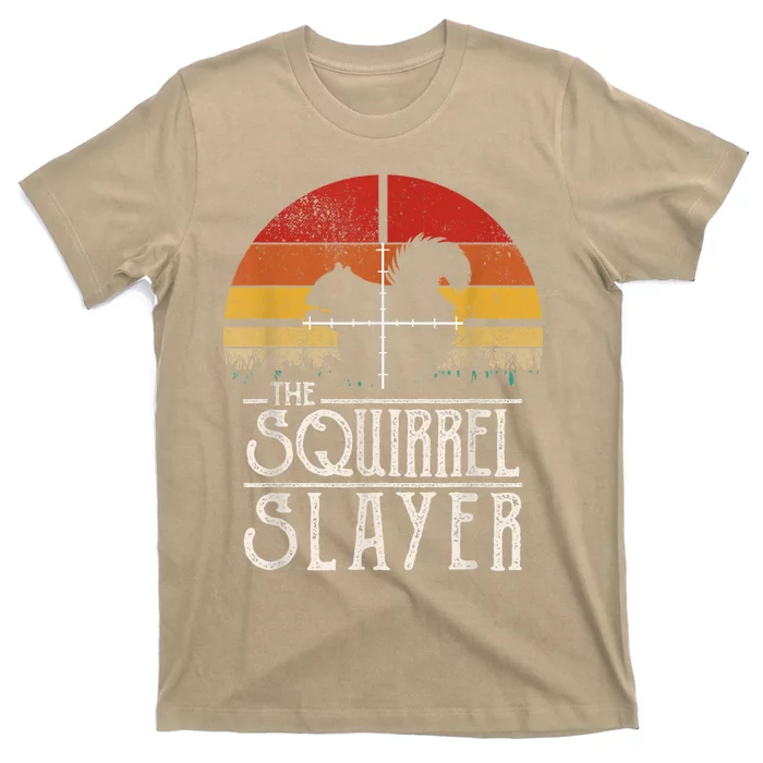 Funny Vintage Sunset Retro Style Squirrel Hunting Squirrel Slayer T-Shirt