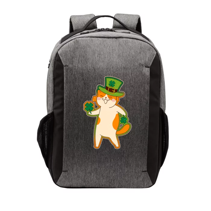 Funny Vintage St Patricks Day Leprechaun Shamrock Clover Cat Vector Backpack