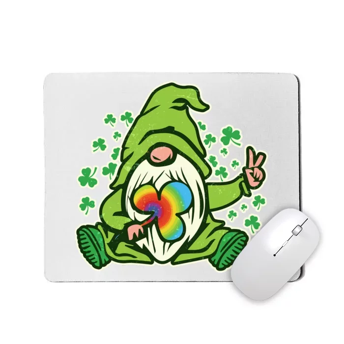 Funny Vintage St Patrick's Day Peace Love Leprechaun Gnome Mousepad