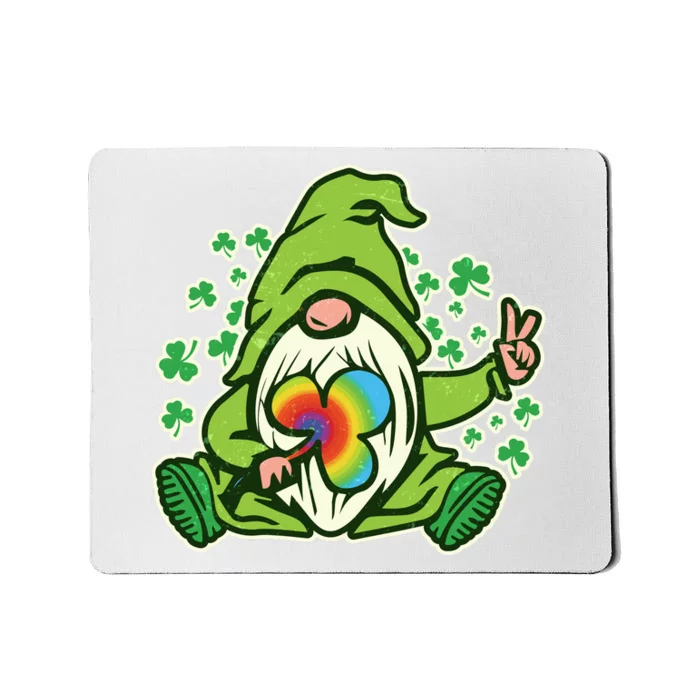 Funny Vintage St Patrick's Day Peace Love Leprechaun Gnome Mousepad