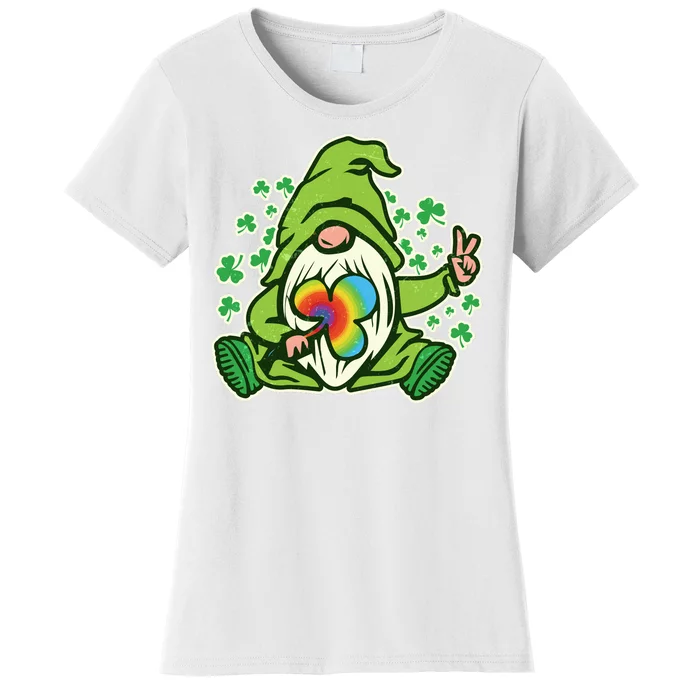 Funny Vintage St Patrick's Day Peace Love Leprechaun Gnome Women's T-Shirt