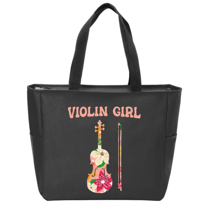 Funny Violin Stringed Musical Instrument Violin Zip Tote Bag