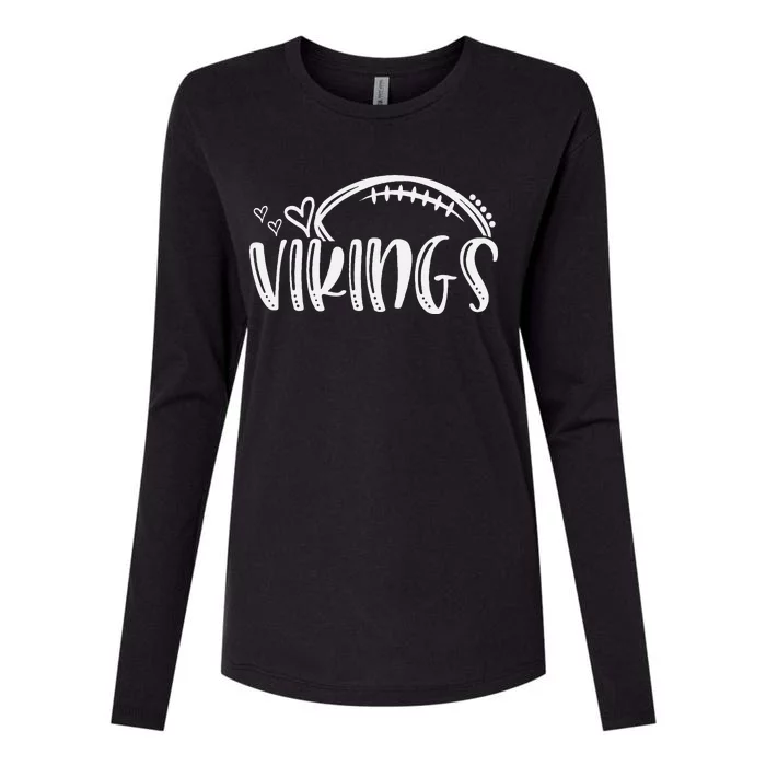 Football Vikings School Sports Fan Team Spirit Womens Cotton Relaxed Long Sleeve T-Shirt