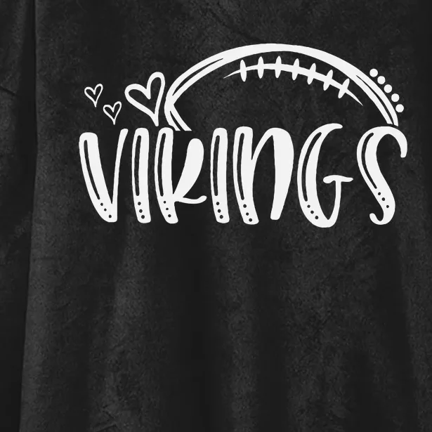 Football Vikings School Sports Fan Team Spirit Hooded Wearable Blanket