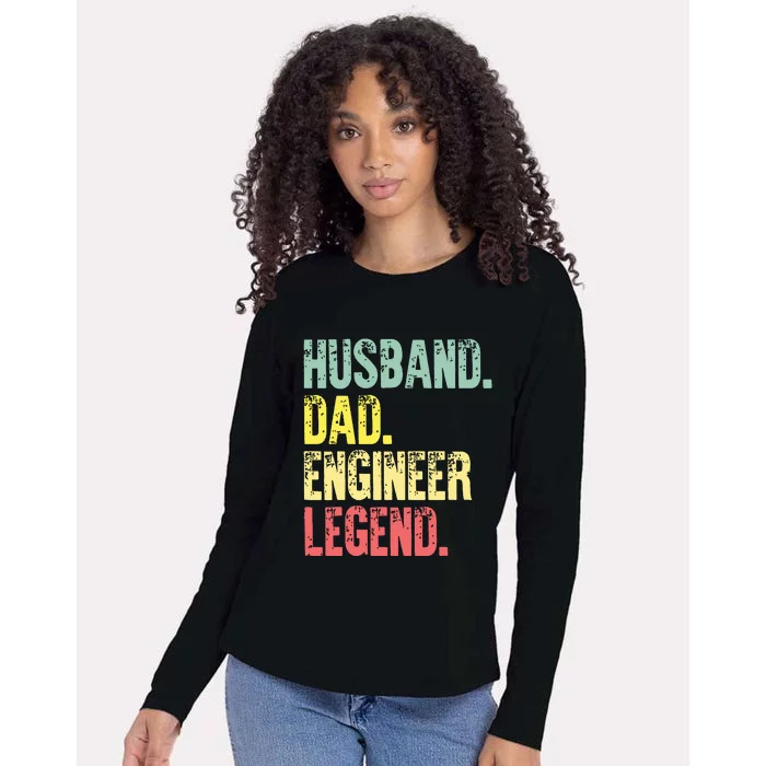 Funny Vintage Shirts Husband Dad Engineer Legend Retro Womens Cotton Relaxed Long Sleeve T-Shirt