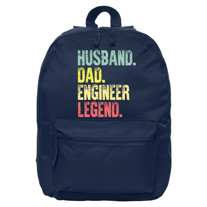 Funny Vintage Shirts Husband Dad Engineer Legend Retro 16 in Basic Backpack