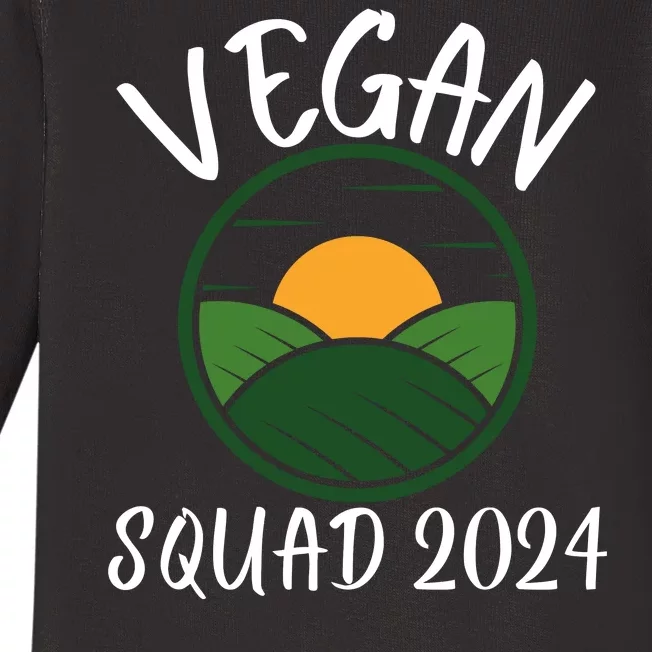 Funny Vegan Squad Vegetarian Veganism Diet Men Women Funny Vegan Baby Long Sleeve Bodysuit