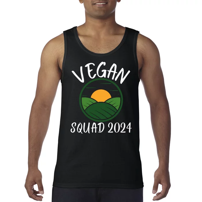 Funny Vegan Squad Vegetarian Veganism Diet Men Women Funny Vegan Tank Top