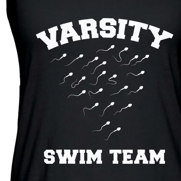 funny Varsity Swim Team Swimming Sperm Ladies Essential Flowy Tank