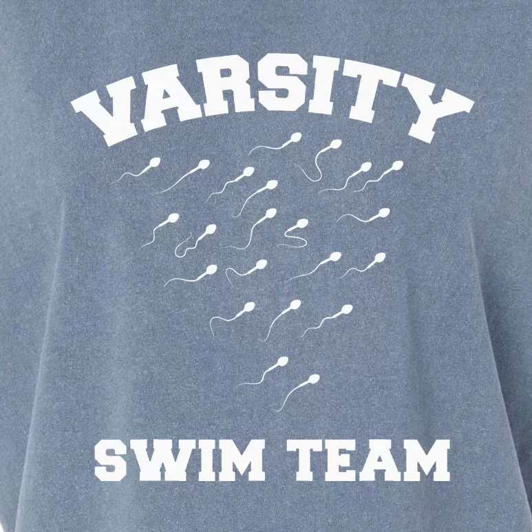 funny Varsity Swim Team Swimming Sperm Garment-Dyed Women's Muscle Tee