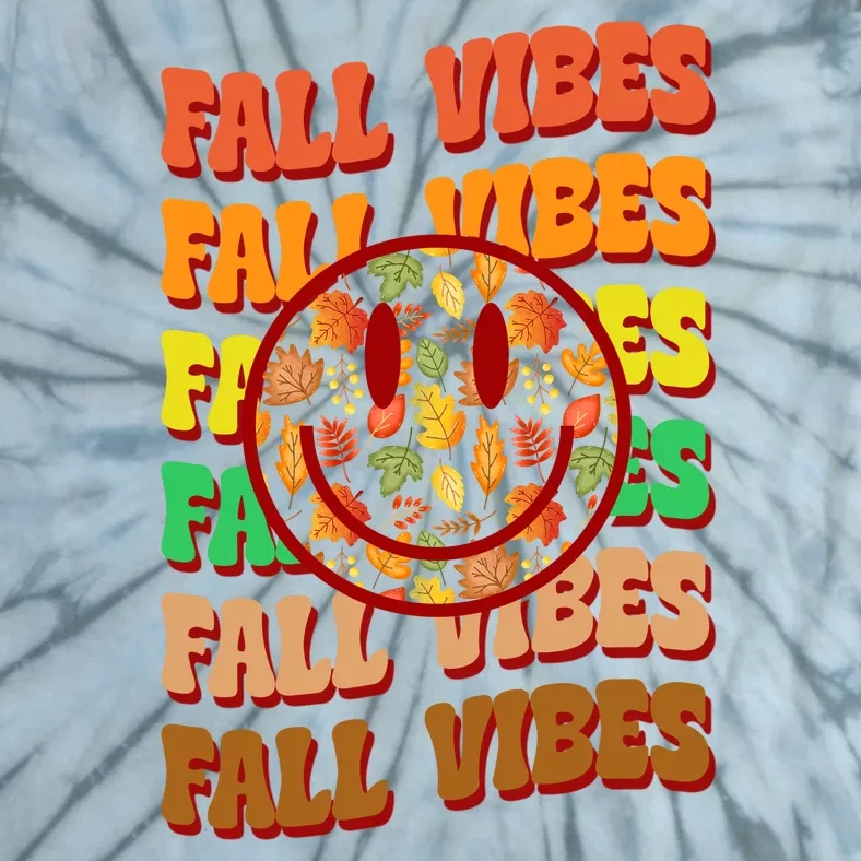 Falls Vibes Smile Face Retro Colorful Tie-Dye T-Shirt