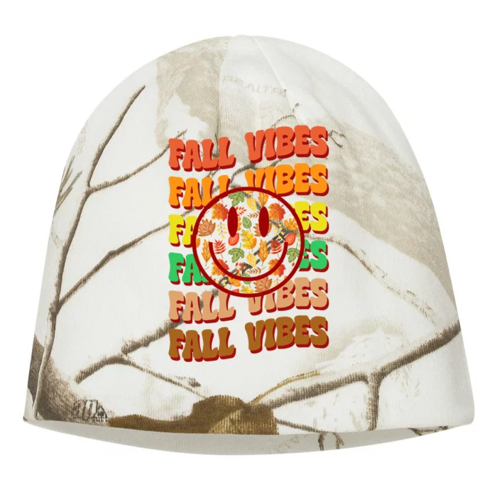 Falls Vibes Smile Face Retro Colorful Kati - Camo Knit Beanie