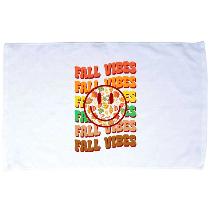 Falls Vibes Smile Face Retro Colorful Microfiber Hand Towel