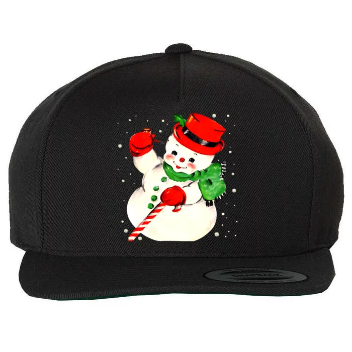 Funny Vintage Snowman Matching Family Christmas Pajamas Wool Snapback Cap