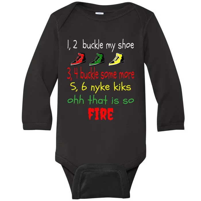 funny viral song 1 2 buckle my shoe Baby Long Sleeve Bodysuit