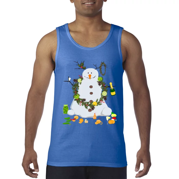 Funny Vintage Snow 1980s Ugly Christmas Sweater Food Gift Cute Gift Tank Top