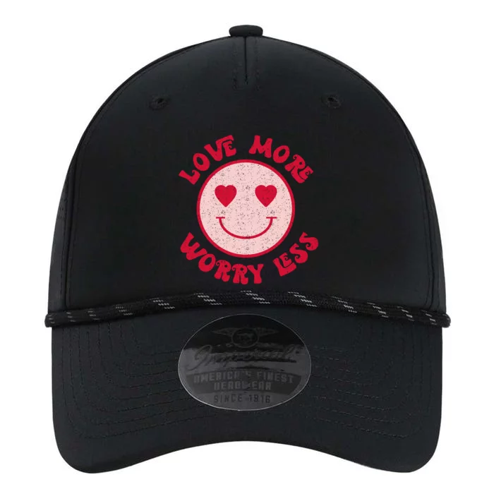 Funny Valentine Shirt Love More Worry Less Smile Face Meme Performance The Dyno Cap