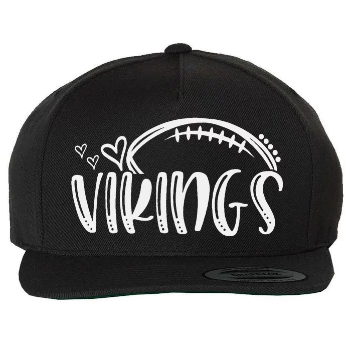 Football Vikings School Sports Fan Team Spirit Wool Snapback Cap