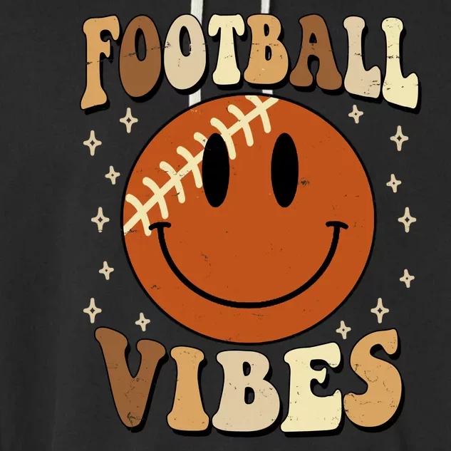 Football Vibes Smile Face Retro Garment-Dyed Fleece Hoodie