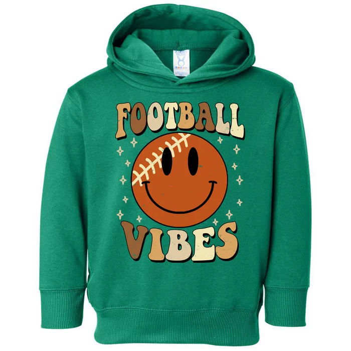 Football Vibes Smile Face Retro Toddler Hoodie